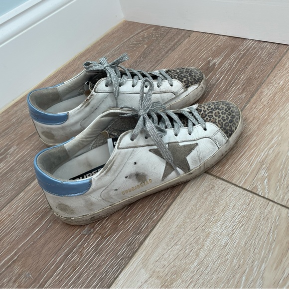Golden Goose Deluxe Brand Super Star sneakers blue patent and cheetah - Picture 2 of 5